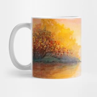 Autumn Sunset over lake Mug